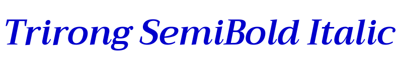 Trirong SemiBold Italic fuente